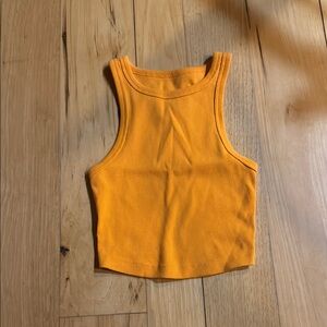 Orange Ribbed Tank Top